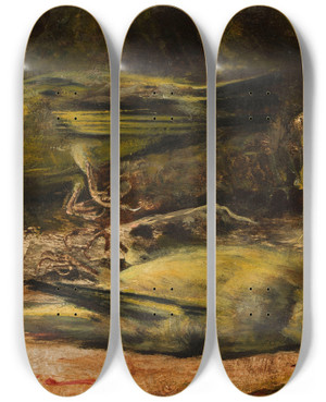 Triptych art skateboard deck of Curt Agthe Dead Birds_1 by Curt Agthe (1862-1943)