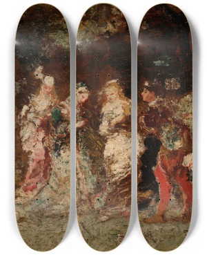 Triptych art skateboard deck of Adolphe Monticelli Gardenscene by Adolphe Monticelli (1824-1886) Triptych art skateboard deck of Adolphe Monticelli Gardenscene by Adolphe Monticelli (1824-1886)