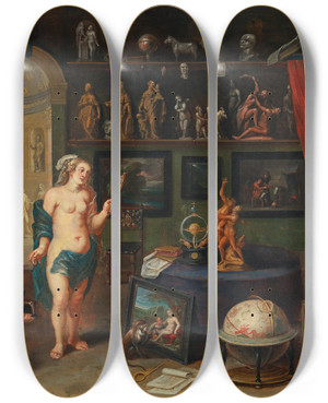 Triptych art skateboard deck of Frans Wouters Allegory Of Sight by Frans Wouters (1612-1659) Triptych art skateboard deck of Frans Wouters Allegory Of Sight by Frans Wouters (1612-1659)