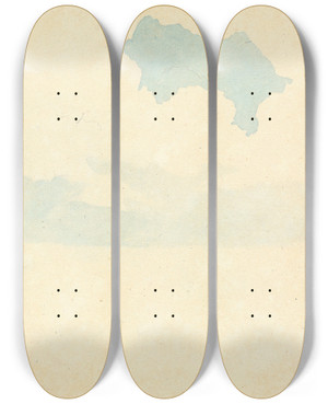 Triptych art skateboard deck of Thomas Bradshaw Clouds by Thomas Bradshaw (1767)