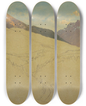 Triptych art skateboard deck of Frederic Edwin Church The Watzmann Near Berchtesgaden Bavaria by Frederic Edwin Church (1826-1900) Triptych art skateboard deck of Frederic Edwin Church The Watzmann Near Berchtesgaden Bavaria by Frederic Edwin Church (1826-1900)