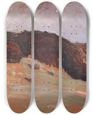 Triptych art skateboard deck of Richard Bergh Landscape Varberg by Richard Bergh (1858-1919)