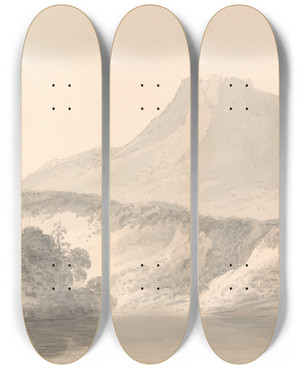 Triptych art skateboard deck of Dr Thomas Monro The Edge Of The Lake_2 by Dr Thomas Monro (1759-1833)