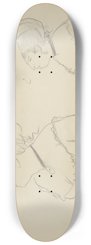 Edgar Degas - Sketches of Caf Singers 8.25 inch art skate deck