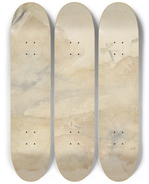 Triptych art skateboard deck of Jozef Israls Landschap by Jozef Israels (1824-1911)
