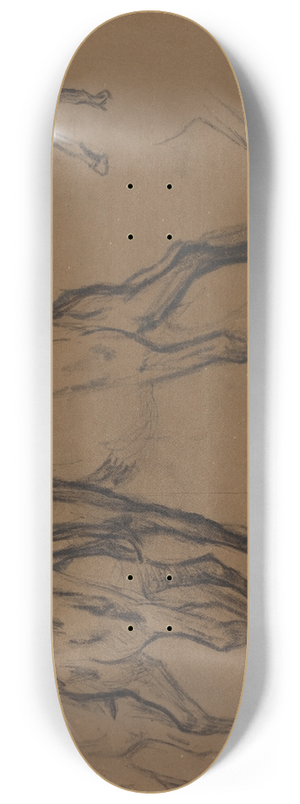 Edgar Degas - Study of Horses 8.25 inch art skate deck