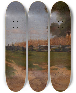 Triptych art skateboard deck of Eastman Johnson Mount Vernon In 1857 by Eastman Johnson (1824-1906)