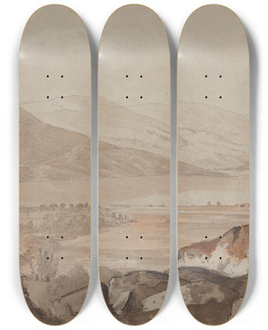 Triptych art skateboard deck of John Renton Luggila County Of Wicklow by John Renton