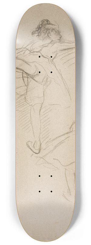 Edgar Degas - To studier af danserinder verst danserinde stende p venstre ben; nederst foroverbjet danserinde set fra ryggen 8.25 inch art skate deck
