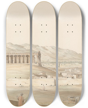 Triptych art skateboard deck of John Foster Temple Of Theseus Athens by John Foster Triptych art skateboard deck of John Foster Temple Of Theseus Athens by John Foster