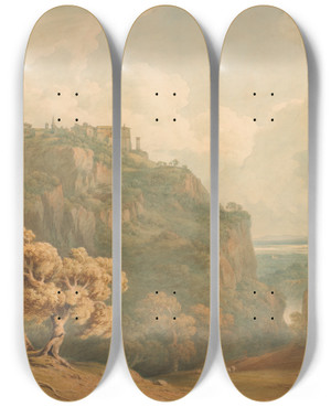 Triptych art skateboard deck of John Warwick Smith A View Of Tivoli Looking Towards Rome by John Warwick Smith (1749-1831) Triptych art skateboard deck of John Warwick Smith A View Of Tivoli Looking Towards Rome by John Warwick Smith (1749-1831)