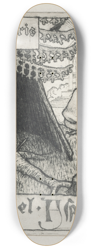 Akseli Gallen-Kallela - Eliel Aspelinin Ex libris 8.25 inch art skate deck