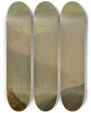 Triptych art skateboard deck of Frederic Edwin Church The Watzmann And Goell Near Berchtesgeden by Frederic Edwin Church (1826-1900) Triptych art skateboard deck of Frederic Edwin Church The Watzmann And Goell Near Berchtesgeden by Frederic Edwin Church (1826-1900)
