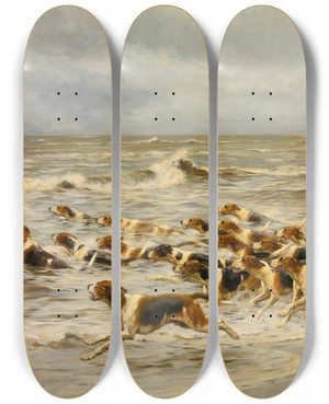 Triptych art skateboard deck of Thomas Blinks The Chase by Thomas Blinks (1853-1912) Triptych art skateboard deck of Thomas Blinks The Chase by Thomas Blinks (1853-1912)
