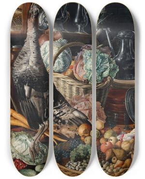 Triptych art skateboard deck of Joachim Beuckelaer Kitchen Scene With Christ At Emmaus by Joachim Beuckelaer (1530-1574) Triptych art skateboard deck of Joachim Beuckelaer Kitchen Scene With Christ At Emmaus by Joachim Beuckelaer (1530-1574)