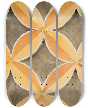 Triptych art skateboard deck of Jan Matejko Karton Do Polichromii Kocioa Mariackiego Fryz O Motywach Geometrycznych by Jan Matejko (1838-1893)