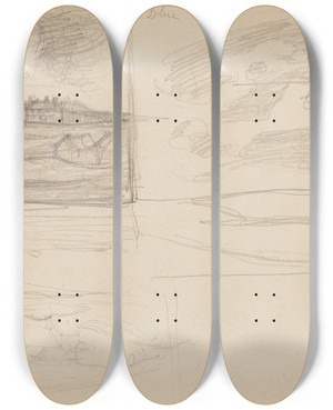 Triptych art skateboard deck of Eric Forbesrobertson Tudes Danimaux De Paysages Et De Modles_6 by Eric Forbes Robertson (1865-1935)