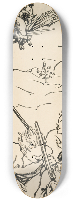 Akseli Gallen-Kallela - Fleeing the Bulls 8.25 inch art skate deck