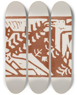 Triptych art skateboard deck of Akseli Gallenkallela Korukalevala The Illustrated Kalevala Experiments For Poem I And Ii_3 by Akseli Gallen Kallela (1865-1931)