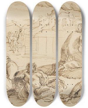 Triptych art skateboard deck of Hans Bock The Elder Christus Am Lberg by Hans Bock The Elder (1550-1624)