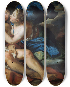 Triptych art skateboard deck of Johann Michael Rottmayr Diana And Endymion by Johann Michael Rottmayr (1654-1654)