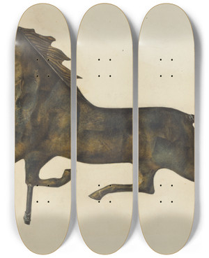 Triptych art skateboard deck of Nicholas Acampora Weather Vane Finial by Nicholas Acampora