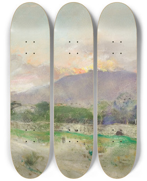 Triptych art skateboard deck of Giuseppe Casciaro Naples by Giuseppe Casciaro (1861-1945)