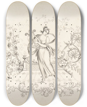 Triptych art skateboard deck of J Hulme Design For Panel Decoration_3 by J Hulme (1828-1840) Triptych art skateboard deck of J Hulme Design For Panel Decoration_3 by J Hulme (1828-1840)
