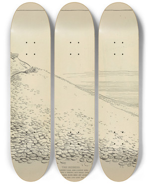 Triptych art skateboard deck of Charles Dana Gibson The Heiress by Charles Dana Gibson (1867-1944)