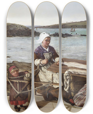 Triptych art skateboard deck of James Clarke Hook Breton Fishermens Wives by James Clarke Hook (1819-1907) Triptych art skateboard deck of James Clarke Hook Breton Fishermens Wives by James Clarke Hook (1819-1907)