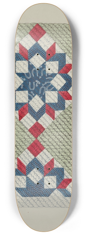 Edith Towner - Quilt  Double Star 8.25 inch art skate deck Edith Towner - Quilt  Double Star 8.25 inch art skate deck