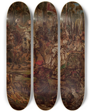 Triptych art skateboard deck of Jan Matejko Kociuszko At Racawice Sketch by Jan Matejko (1838-1893) Triptych art skateboard deck of Jan Matejko Kociuszko At Racawice Sketch by Jan Matejko (1838-1893)