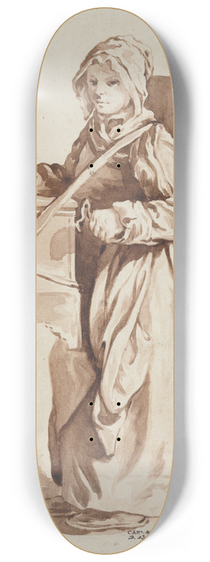 Edm Bouchardon - Jeune fille  la lanterne magique 8.25 inch art skate deck