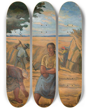 Triptych art skateboard deck of Wacaw Wsowicz Summer by Waclaw Wasowicz (1891-1942)
