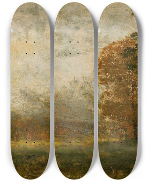 Triptych art skateboard deck of Julian Onderdonk Autumn Landscape by Julian Onderdonk (1882-1922)