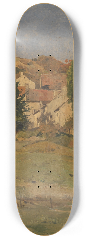 Edmond Charles Joseph Yon - A view near Saint-Jean-de-Luz 8.25 inch art skate deck