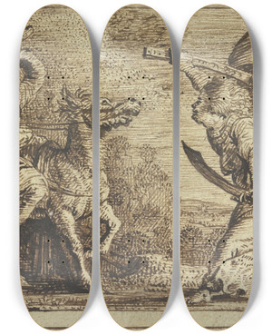 Triptych art skateboard deck of Claes Cornelisz Moeyaert The Angel Appears To Balaam by Claes Cornelisz Moeyaert (1592-1655) Triptych art skateboard deck of Claes Cornelisz Moeyaert The Angel Appears To Balaam by Claes Cornelisz Moeyaert (1592-1655)