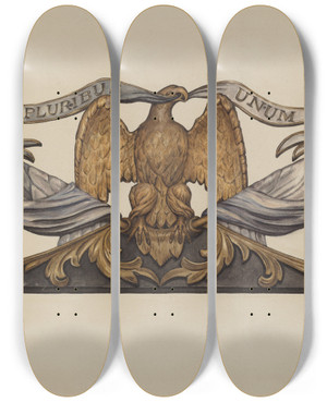 Triptych art skateboard deck of Flora Merchant Eagle_2 by Flora Merchant
