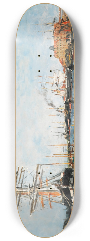 Edmond-Marie Petitjean - Bateaux en Rade 8.25 inch art skate deck Edmond-Marie Petitjean - Bateaux en Rade 8.25 inch art skate deck