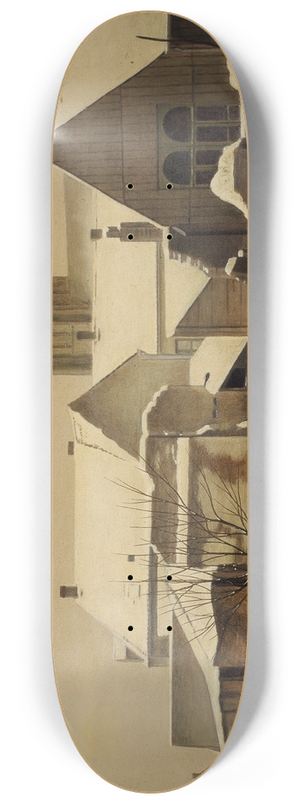 Edmond Van de Vyvere - Gezicht op Oudenaarde in de sneeuw 8.25 inch art skate deck Edmond Van de Vyvere - Gezicht op Oudenaarde in de sneeuw 8.25 inch art skate deck