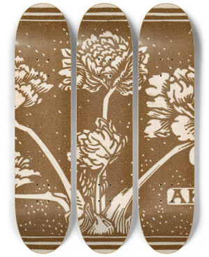 Triptych art skateboard deck of Julie De Graag Maart by Julie de Graag (1877-1924)