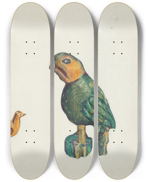 Triptych art skateboard deck of Alice Domey Wooden Birds by Alice Domey
