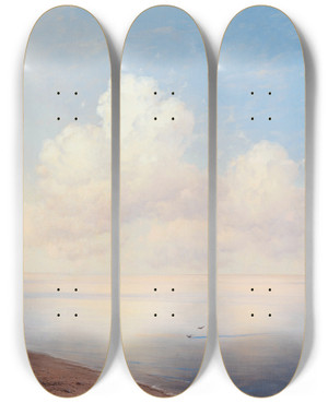 Triptych art skateboard deck of Ivan Konstantinovich Aivazovsky Ruhige See by Ivan Konstantinovich Aivazovsky (1817-1900)