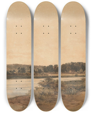 Triptych art skateboard deck of Peter Dewint Cookham Near Maidenhead by Peter Dewint (1784-1849)