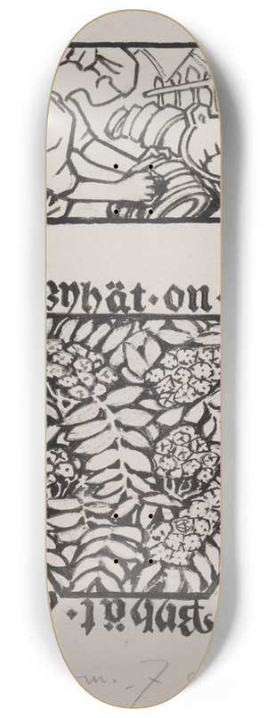 Akseli Gallen-Kallela - Koru-Kalevala, The Illustrated Kalevala; Poem XXIII opening vignette, end vignette. 8.25 inch art skate deck