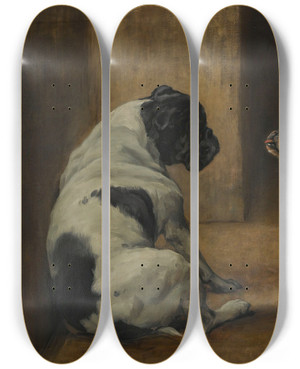 Triptych art skateboard deck of Maud Earl Dignity And Impudence by Maud Earl (1864-1943)