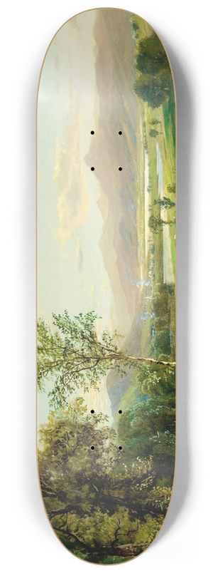 Edmund Darch Lewis - Figures Walking Along the River 8.25 inch art skate deck