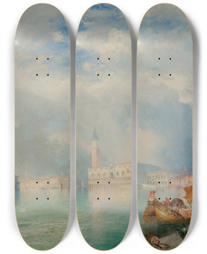 Triptych art skateboard deck of Thomas Moran Entrance To The Grand Canal Venice_1 by Thomas Moran (1837-1926) Triptych art skateboard deck of Thomas Moran Entrance To The Grand Canal Venice_1 by Thomas Moran (1837-1926)