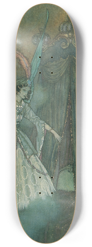 Edmund Dulac - He found herself face to face with a stately and beautiful lady. 8.25 inch art skate deck Edmund Dulac - He found herself face to face with a stately and beautiful lady. 8.25 inch art skate deck