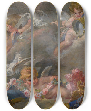 Triptych art skateboard deck of Follower Of Franois Boucher Putti by Follower Of Francois Boucher (1703-1770) Triptych art skateboard deck of Follower Of Franois Boucher Putti by Follower Of Francois Boucher (1703-1770)